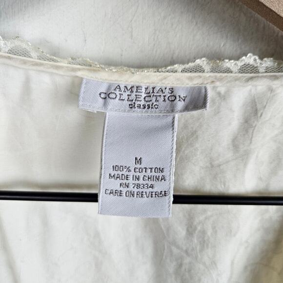 Amelia's Collection Victorian Sleeveless Nightgown M Ivory Brocade Romantic - Picture 4 of 9